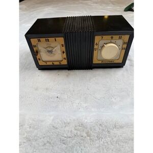 Vintage Firestone Telechron Clock Radio Art Deco Bakelite Style Model N-8246-PC